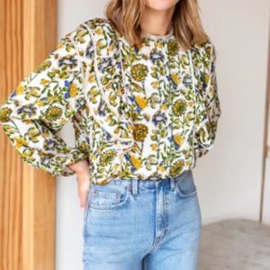 NWOT- Emerson Fry FILIPA BLOUSE - Meadow Satin Rue